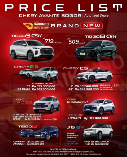 Pricelist Harga Chery jatisari 2025